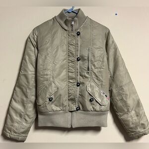 Triple 5 Soul Down Feather Beige Bomber Jacket
Size XS - S